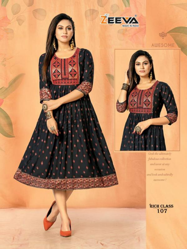 Zeeva Rich Class Rayon Designer Anarkali Kurti collection